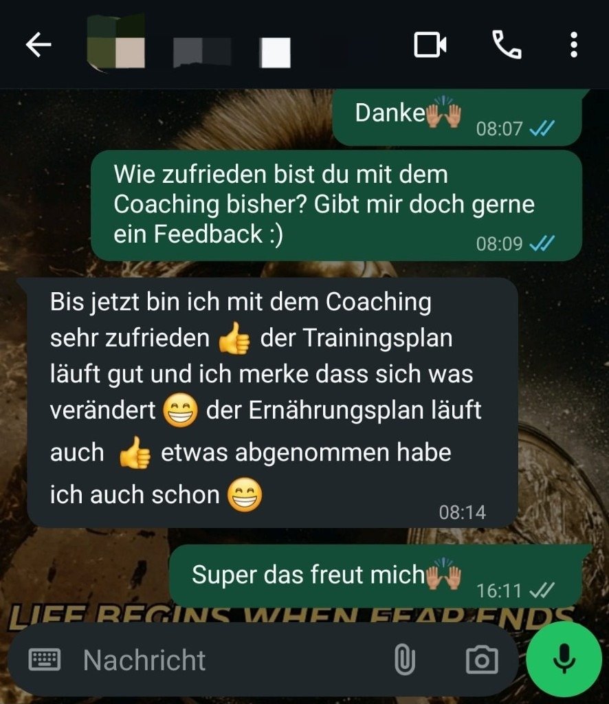 Kundennachricht 5, anonymisiert