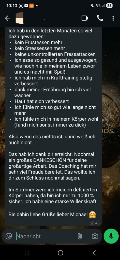 Kundennachricht 12, anonymisiert